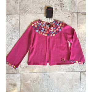 Catimini NWT girls 100% cotton crochet detail sweater cardigan 4a/4yrs